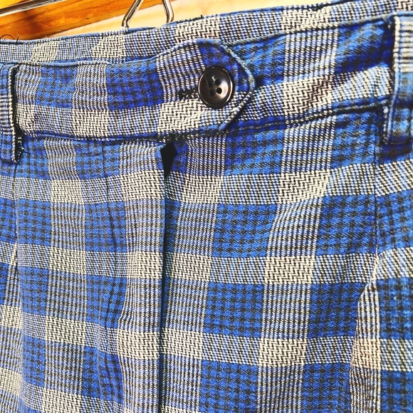 Vintage 80s Ashleigh Morgan Blue Plaid Stirrup Pants Women's 8 Tapered Leg - Picture 4 of 8
